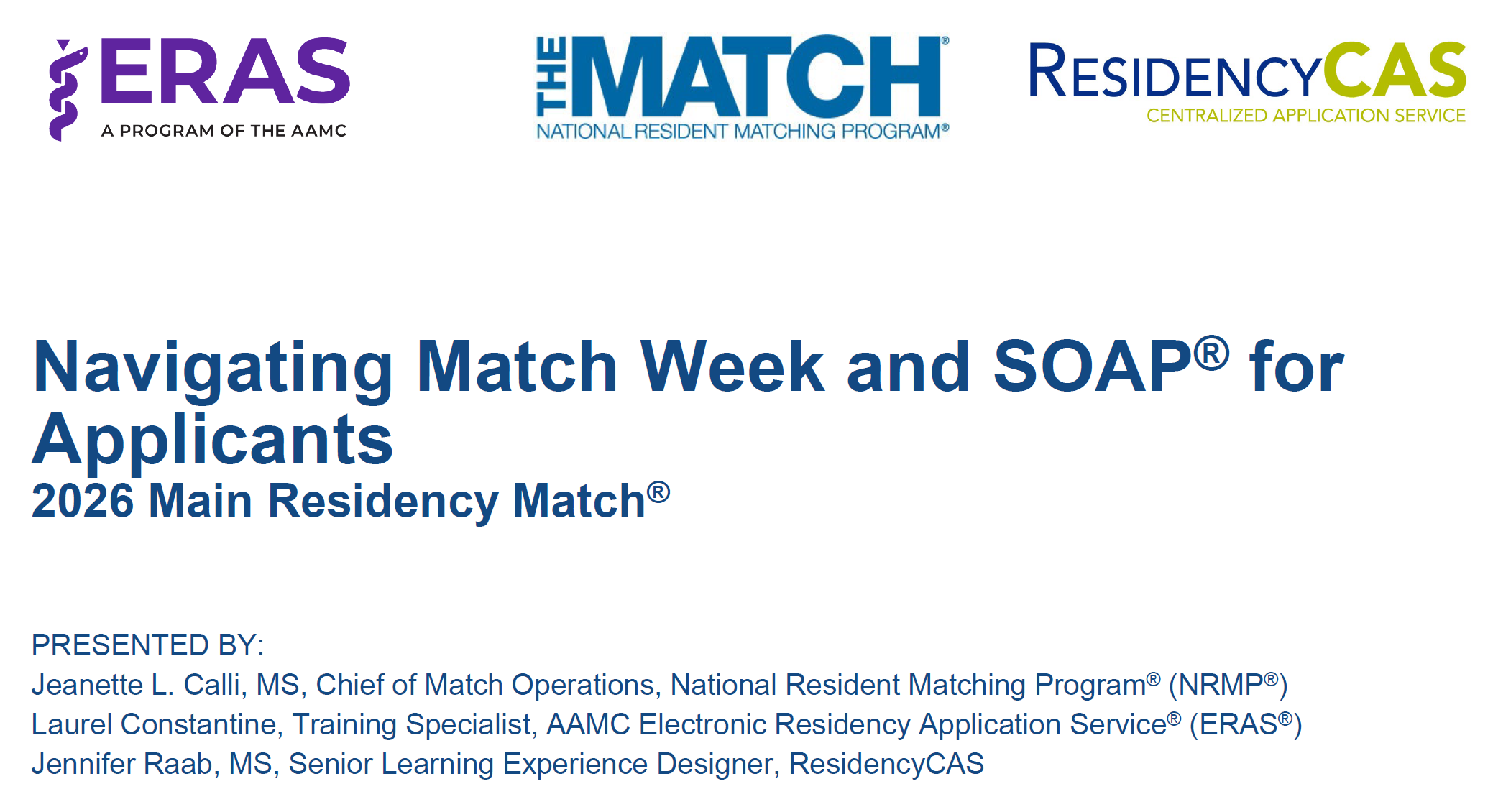 Applicant Webinar: Navigating Match Week and SOAP®