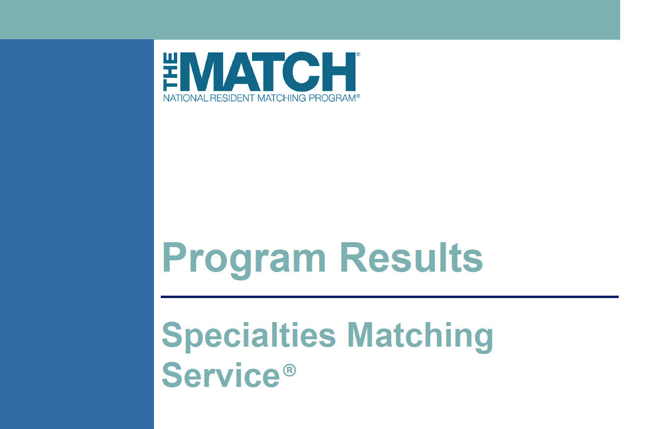 Specialty Match Program Results 2022-2026