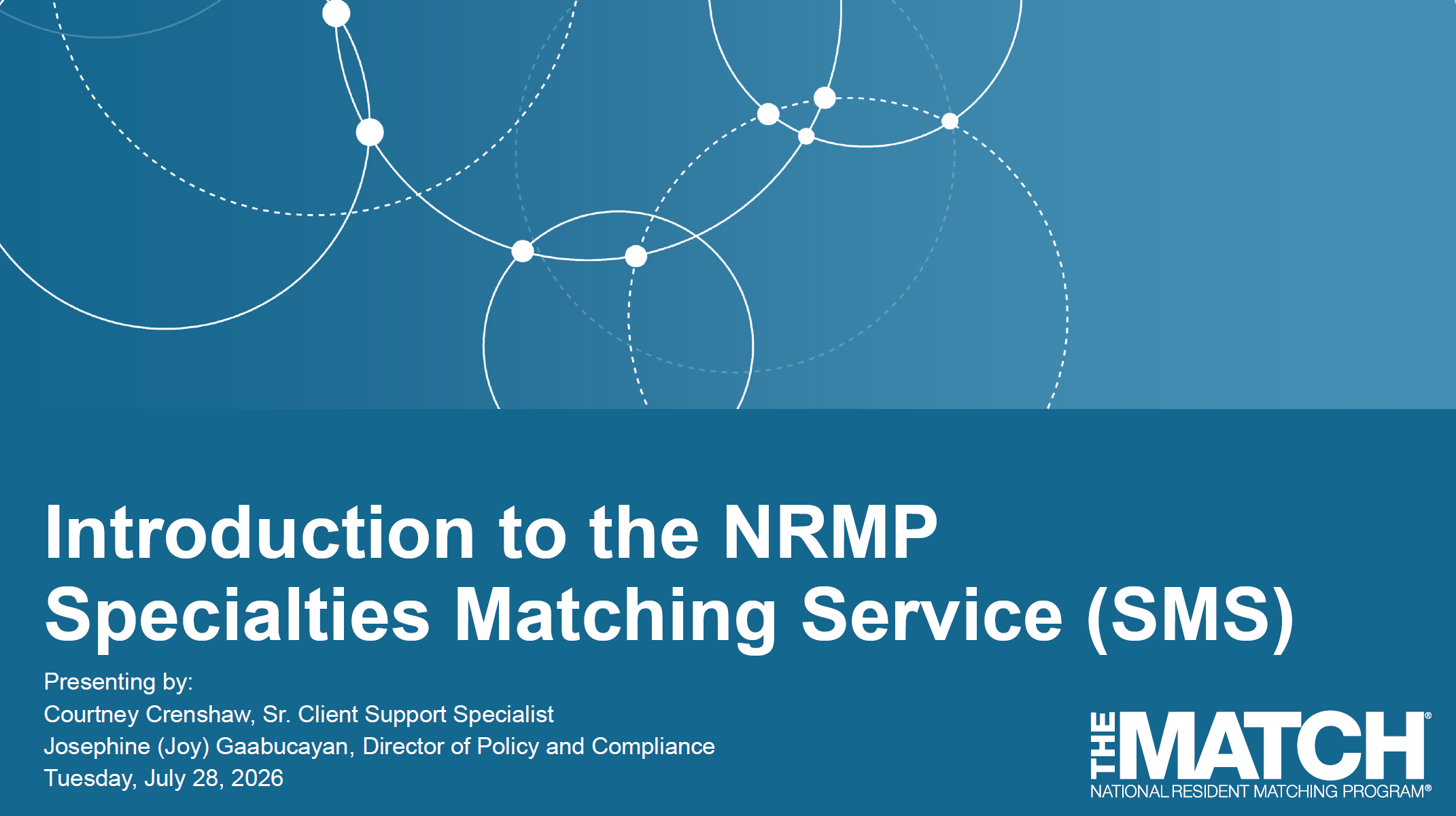 Fellowship Program Webinar: Introduction to the Specialties Matching Service
