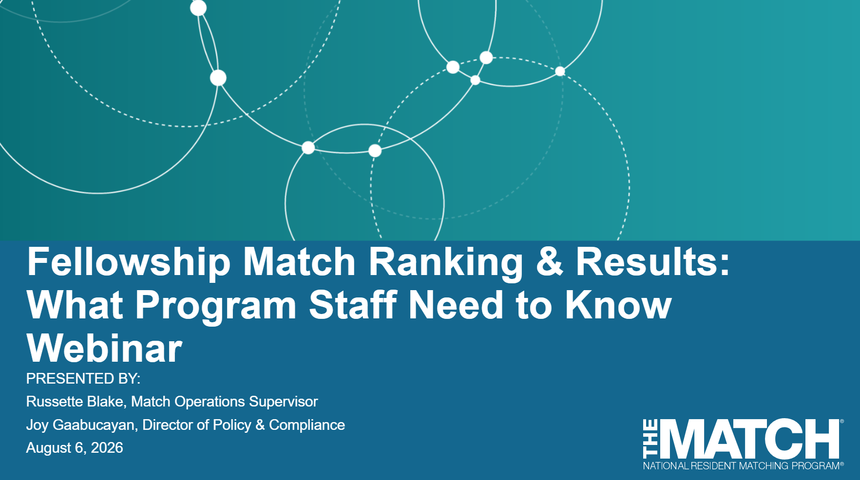 Fellowship Program Webinar: Ranking and Results